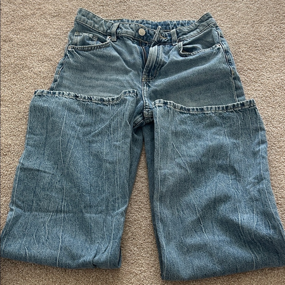 H&M Women's Straight Leg Blue Jeans